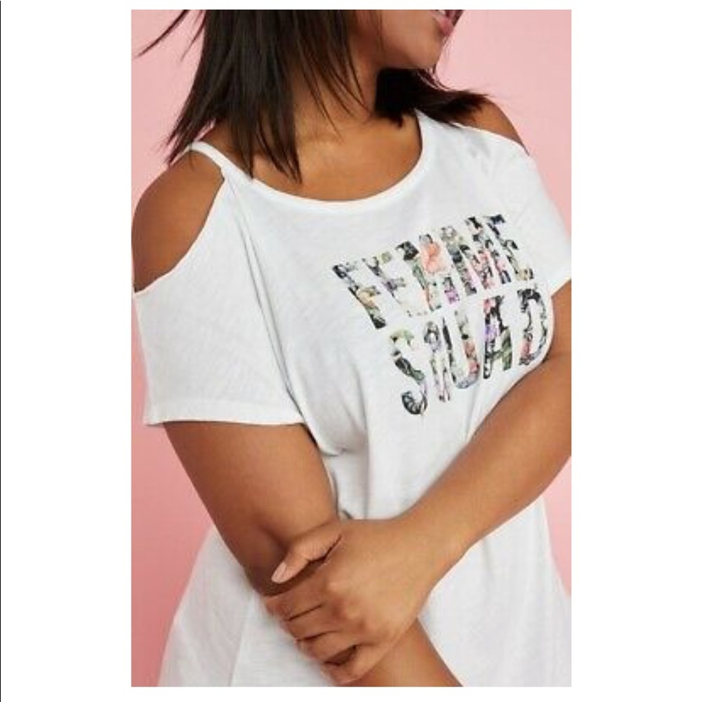 Lane Bryant cold shoulder Femme Squad tee